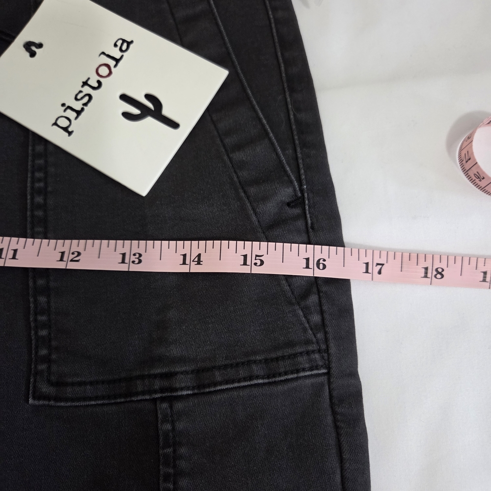 Pistola Alice Ink Black Gray Utility Skinny Moto Panel Stretch Denim Size 26 NWT - Picture 12 of 16
